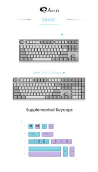 Akko 3087 V2 Silent 87 Keys Mechanical Gaming Keyboard Wired Morandi Grey AKKO Switch PBT Keycap Gaming Keyboard