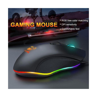 Free Wolf V1 Wired Silent Gaming Mouse 2400dpi Breathing Backlight USB Wired Gamer Mice for Desktop Computer Laptop PC