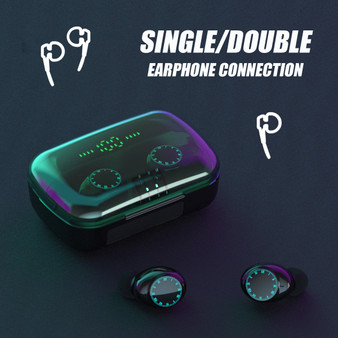 F9-9 Wireless Earbuds bluetooth 5.0 TWS Wireless Headphones LED Hi-Fi Stereo Sound Battery Display Touch Control Earphone (Black)