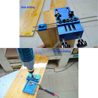 Aluminum Alloy Pocket Hole Jig Dowelling Jig Set Wood Dowel Drilling Position Jig Woodworking Tool