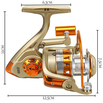 JE2000-7000 Fishing Reel Aluminum 5.2:1 Metal Spool Folding Arm Left Right Spinning Fishing Tool