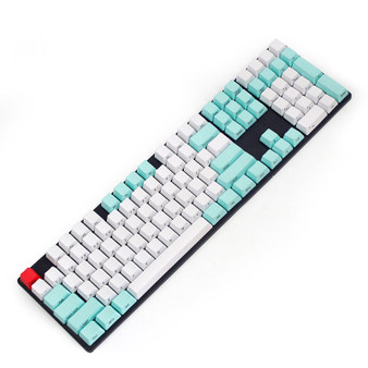 104 Key PBT OEM Profile Thick Side Printed Keycaps for Cherry MX Switches Keyboard  (Blue 104 Key)