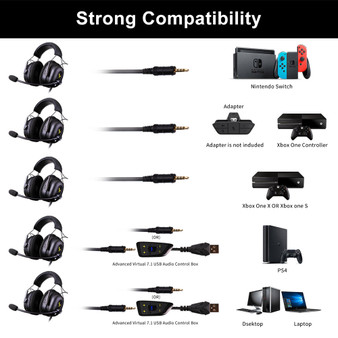 SOMiC G936N Virtual 7.1 Surround Sound 3.5mm + USB Gaming Headphone Headset for PS4 XBOX