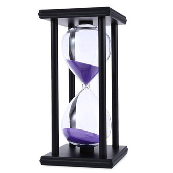 60 Minutes Sand Hourglass Timer Sandglass Countdown Timing Clock Timer Office Decoration Black Frame