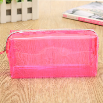 Clear Cosmetic Bags Pouch Zipper Toiletry Multifunctional Plastic PP Bag Lady Makeup Case L Size