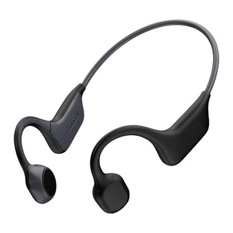 S.wear DG08 Wireless bluetooth 5.0 Headset Bone Conduction Headphone Flexible QCC3003 APT Stereo IPX6 Waterproof Sports Earhooks (Black)