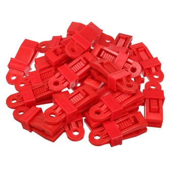 24 PCS Plastic Reusable Tent Clip Tent Buckle Outdoor Camping Tent Tool-Yellow/Red/Black