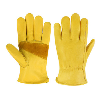Heavy Duty Leather Gardening Work Outdoor Gloves