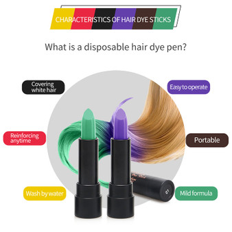6 Colors Hair Dyeing Stick Non-toxic Hair Salon DIY Hair Coloring