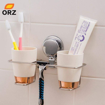 ORZ Wall Mount Bathroom Shelf Stainless Steel Toothbrush Holder Household Tools