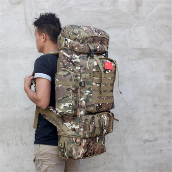 80L Expandable Waterproof Tactical Backpack Military Hiking Camping Backpack Outdoor Sports Climbing Rucksack