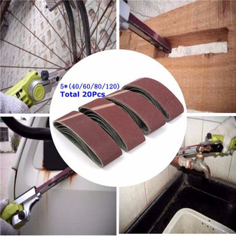 20pcs 3x21 Inch Sanding Belts 40/60/80/120 Grits Aluminium Oxide Sander Abrasive Sanding Belts