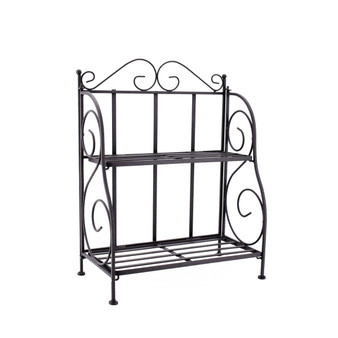 Iron Art Foldable Plant Stand Cosmetic Bathroom Kitchen Shelf Storage Rack