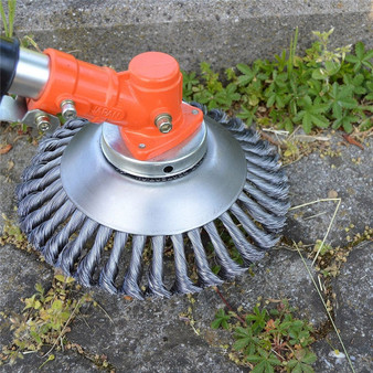 150/200mm Steel Wire Trimmer Head Grass Brush Cutter Wheel Grout Weeding Eater Plate Dust Removal Tool for Lawnmower