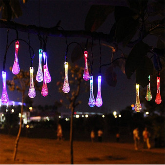 4.8M 20 LED Solar Power Raindrop String Fairy Light For Christmas Party Decor