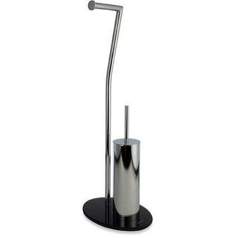 MV Stainless Steel Bathroom Toilet Brush Holder and Toilet Paper Holder Set