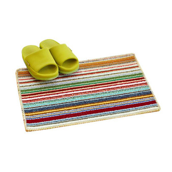 Bright Colored Stripe Carpet Door Mats Anti-slip High Water Absorbing Carpets Rugs Door Floor Mats Suited Hallway Bath Bedroom And Kitchen Area