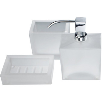 DWBA Bathroom Soap Lotion Dispenser, Toothbrush Holder, Soap Dish Set - Glass