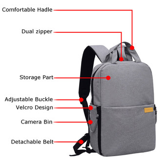 YACIO Water Resistant Backpack for DSLR Camera Lens Accessories with Insert Bag Rain Cover