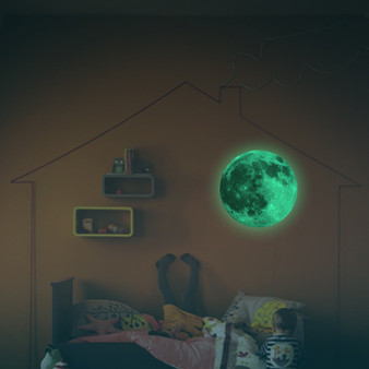 30cm Colorful Large Moon Wall Sticker Removable Glow In The Dark Luminous Stickers Home Decor