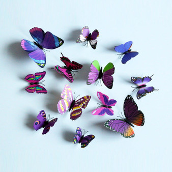 12PCS 3D Butterfly Wall Decors Multi Color PVC Wall Sticker For Living Room Wall Kids Bedroom Wall Home House Decoration