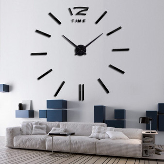 Modern DIY Wall Clock Large Frameless 3D Wall Clock Mirror Stickers Silent Home Living Room Office Decor