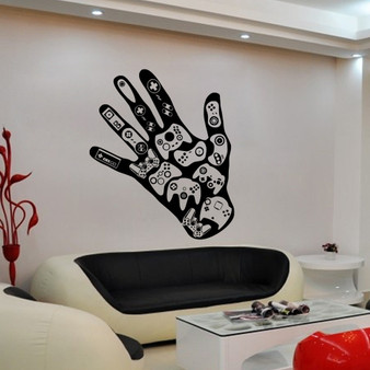 Creative Palm Game Handle Home Decor Wall Sticker Vinyl Removable Muurstickers Decoration Decals