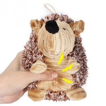 Yani Pet Chew Toys Dog Toys Plush Rattle and Squeak Toy Funny Hedgehog Pet Supplies