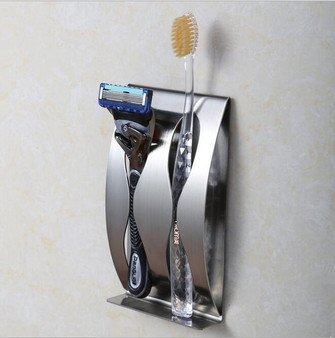 1Pcs Stainless Steel Wall Mount Toothbrush Holder 3/2 Hook Self-Adhesive Tooth Brush Organizer Box Bathroom Accessories