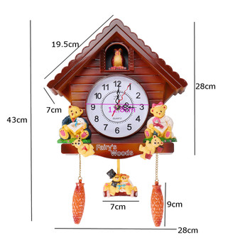 Antique Wooden Cuckoo Wall Clock Bird Time Bell Swing Alarm Watch Wall Home Decor