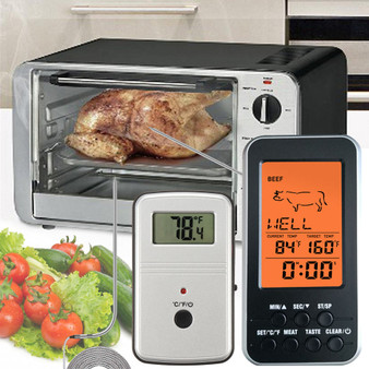 Digital LCD Wireless Remote Thermometer For Meat BBQ Grill Kitchen Oven Food BBQ Thermometer