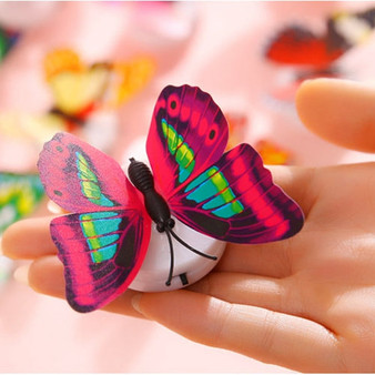 Miico Beautiful Butterfly LED Night Light Lamp With Suction Christmas Wedding Decor Sticker