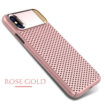 Bakeey Kickstand Mesh Dissipating Heat Hard PC Case for iPhone X