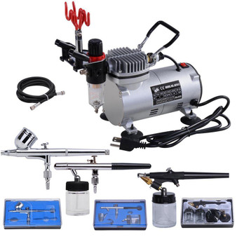 Yescom Dual/Single Action Airbrush Kit Air Compressor w/ Tank