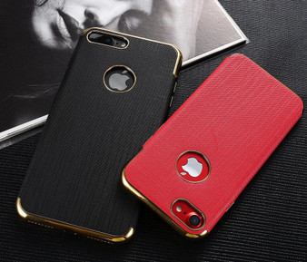 Gold Black Thin case for iphone 6 6s 7 7plus Case For Apple iPhone 7 Cover with Logo Hole