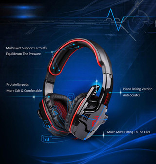 Gaming Headphone Virtual Surround Sound USB PC Stereo Game Headset With External USB Sound Card & Microphone
