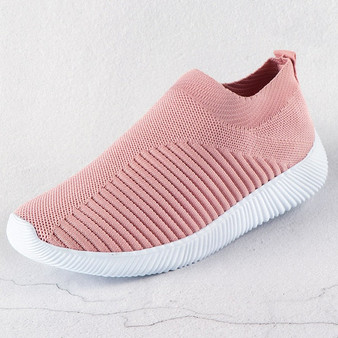 Women White Sneakers Female knitted Vulcanized Shoes Casual Slip On Flats Ladies Sock Shoes Trainers Summer Tenis Feminino 2020