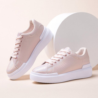 2020 Spring Casual Shoes Women Reflective Sports Shoes Thick Platform Sneakers Fashion Pink