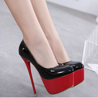 LTARTA  Women's Pumps  Block Heel Nightclub Sexy Platform Womens Pumps High Heels  Black Red  Women's Pumps Heel  Stiletto Pumps