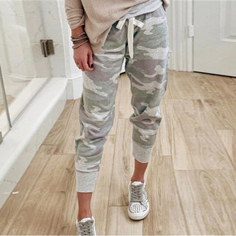 women trousers casual Elastic Waist Cotton camouflage streetwear joggers high waist loose Sweatpant Lady Long plus size S-2XL