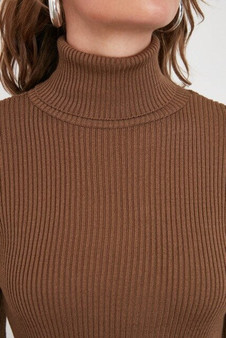 2021 Autumn Winter Thick Sweater Women Knitted Ribbed Pullover Sweater Long Sleeve Turtleneck Slim Jumper Soft Warm Pull Femme