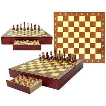 Wooden Chess Set High Grade 4 Queen Chess Game King Height 80mm Chess Pieces Folding 30*30 cm Chessboard with Wooden Chessmen I8