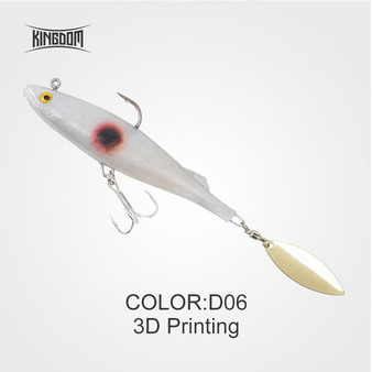 Kingdom SPINTER 2020 Fishing Lures 140mm 170mm 210mm Big Soft Swim Baits With Spoon on Tail Sinking Action 3D Printing Soft Lure