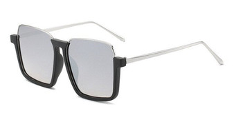 47308 Square Half Frame Oversized Sunglasses Men Women Fashion UV400 Glasses