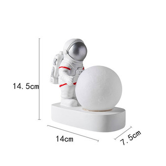 Nordic Astronaut Moon Lamp Decoration Simple Night Light Resin Night Lamp Children Gift Bedroom Lamps Table AG10 Button Battery