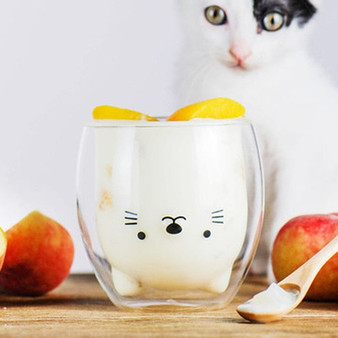 Cat Claw/Paw Cup Double Glass Coffee Mug Cartoon Cute Cat Milk Juice Cup Home Office Cafe Tazas Best Gift for Festival