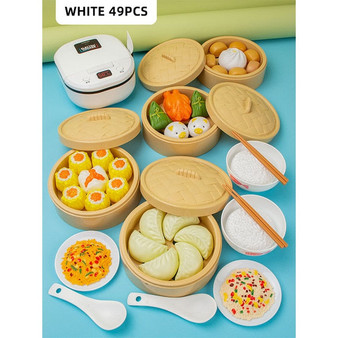 Simulation Plastic Foods Cookware Pot Pan Children Kitchen Toys Stickers Pretend Play Miniature Play Food For Girls Doll Food