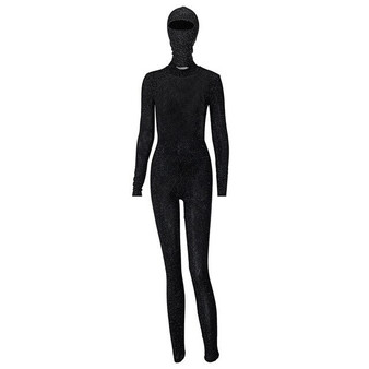 Hawthaw Women Autumn Winter Long Sleeve Backless Bodycon Soild Color Black Jumpsuit Romper Playsuit 2020 Fall Clothes Streetwear