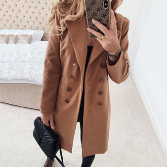 Trench Coat for Women 2019 Streetwear Turn-down Collar Slim Fit Single Breasted Autumn Ladies Long Coat Women Overcoat D30