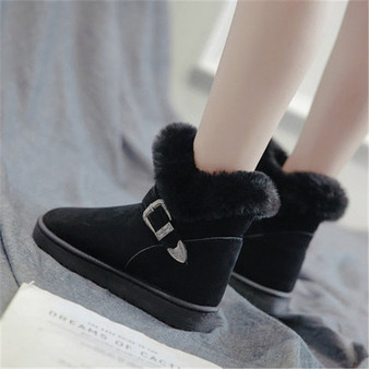 SWYIVY Snow Boots Women 2019 New Winter Fur Shoes Cotton Padded Warm Ankle Boots Female Side Zipper Winter Casual Boot Snowboots